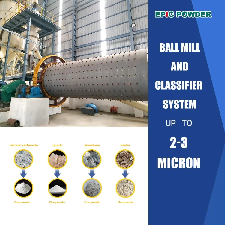 Ground calcium carbonate ball mill classifier production line